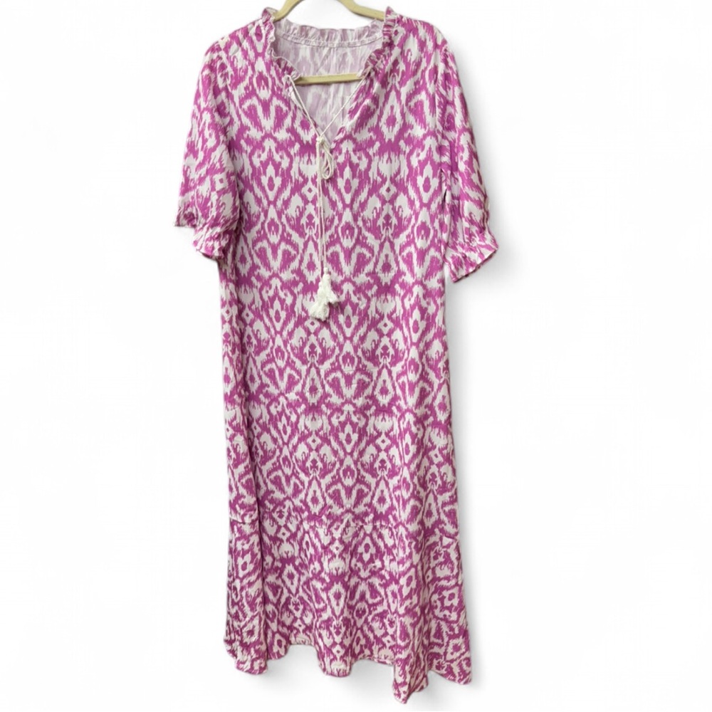 Purple and White Patterned Maxi Dress - Picture 2 of 8